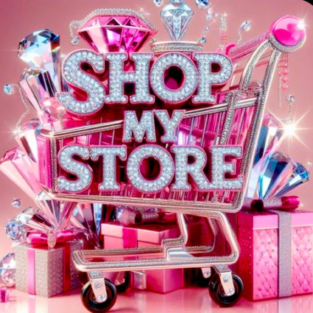 Shop My Store Pink and Silver Decorative Shopping Cart